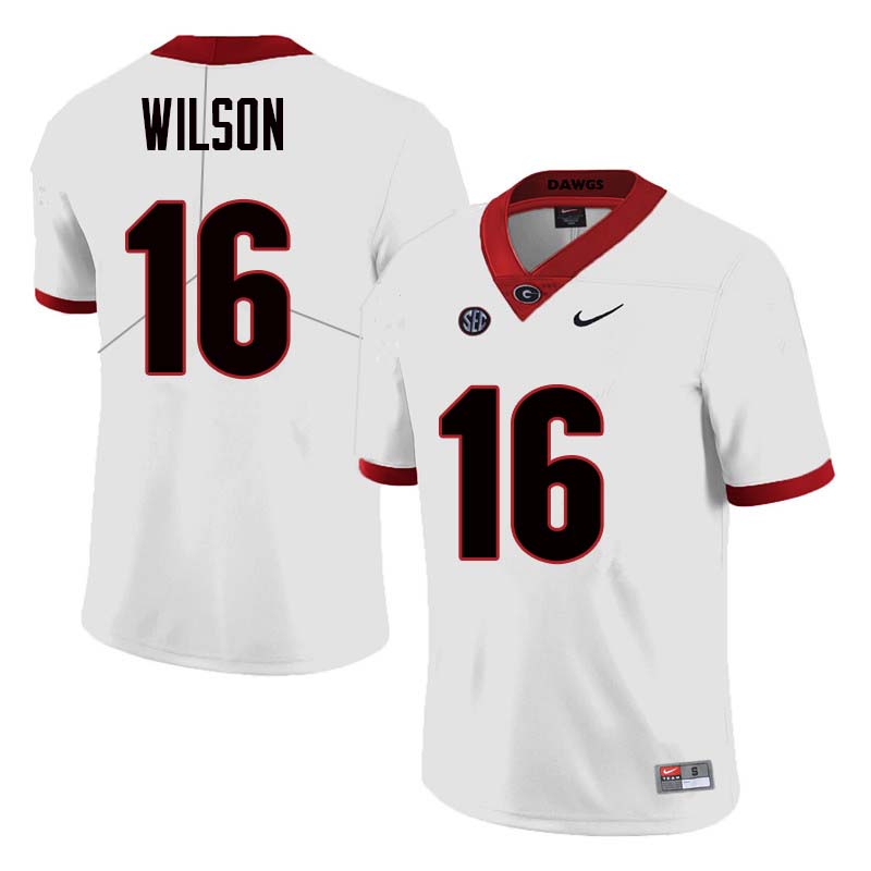 Georgia Bulldogs #16 Divaad Wilson College Football Jerseys Sale-White